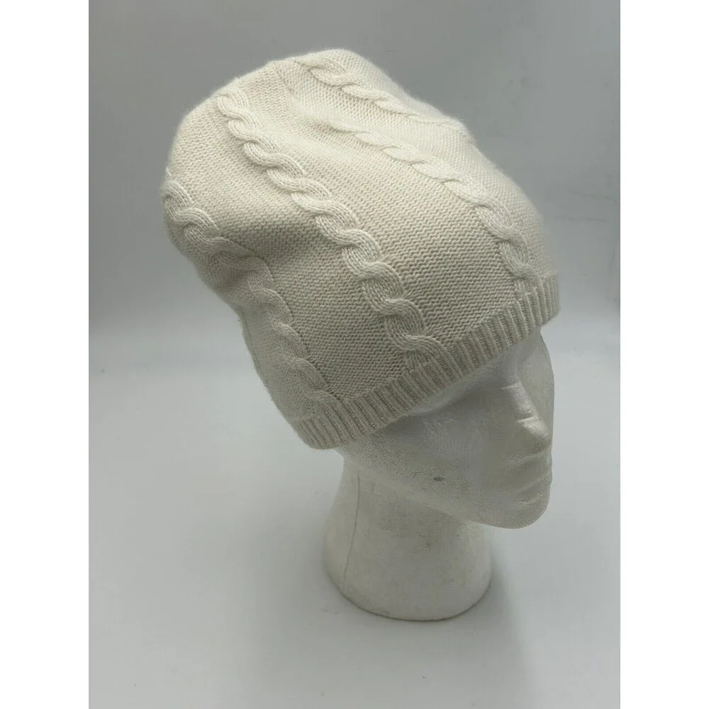 Women's Harley Davidson Ivory Cable Knit Beanie Cap Hat One Size Fits All OSFA